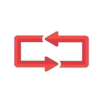 refresh, undo, redo, rotation,repeat  arrows isolated white background vector