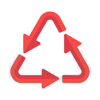triangle arrow,recycle  arrows isolated white background vector