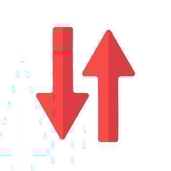up and down arrow isolated white background vector