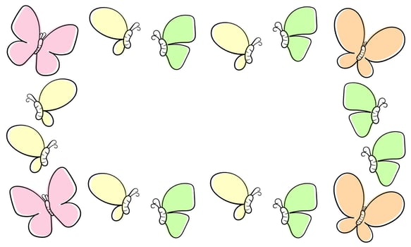 hand drawn butterfly background vector