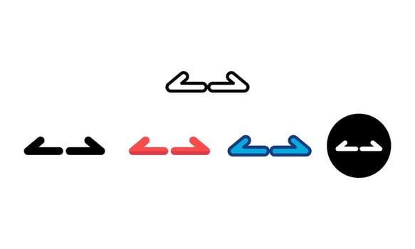 Set arrow left right up down arrow navigation direction vector design isolated on white background in various styles. Collections for web design, interfaces and more.
