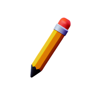 3d illustration of pencil school education icon png