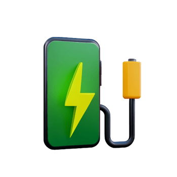 battery charging station location 3d green energy icon png