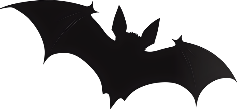 Halloween flying bat silhouette, AI generated png