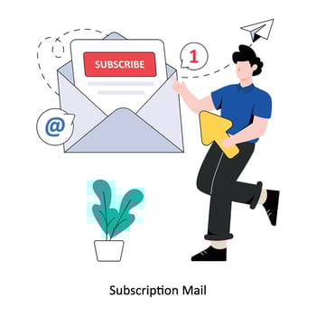 Subscription Mail Flat Style Design Vector illustration. Stock illustration