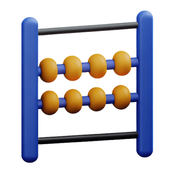 3d illustration of abacus school education icon png