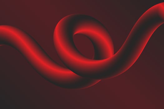 Abstract background with twisted liquid line shape. Fluid background with gradient black and red. Vector Illustration.