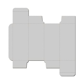 Cardboard box die-stamping - design, folding, ready. Vector illustration