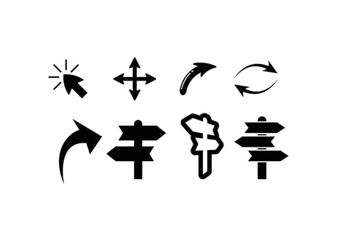 Arrow direction icon design template vector isolated illustration