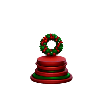 christmas 3d podium with snowflakes illustration png