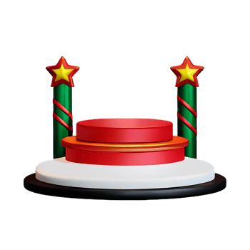 christmas 3d podium with snowflakes illustration png