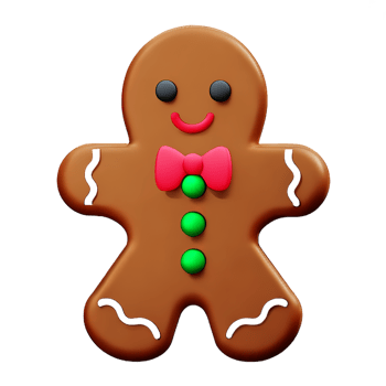 christmas 3d gingerbread icon illustration png
