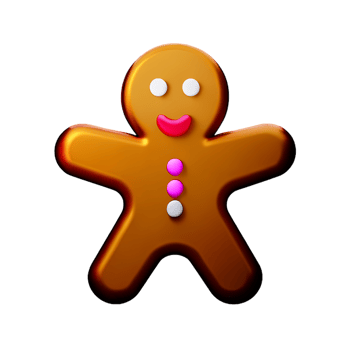 christmas 3d gingerbread icon illustration png