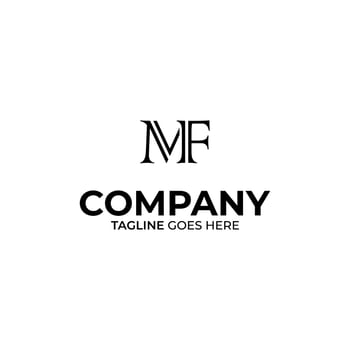 Initial M and F lettering logo design vector