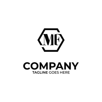 Initial M and F lettering logo design vector