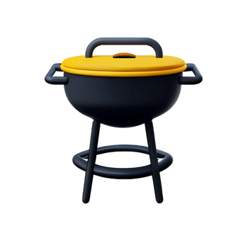 3d illustration grill pan png