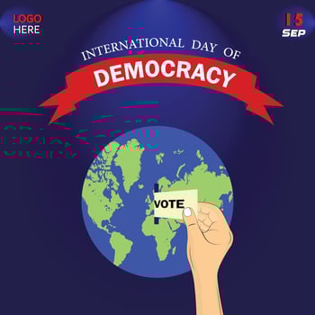 International Democracy Day post or background vector illustration