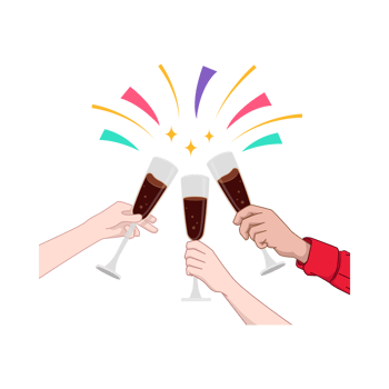 Two Glasses New Year Clipart  Generative Ai png