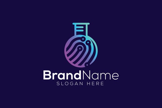 Trendy and Professional Technology science lab logo design vector template