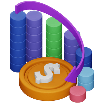 Business loss 3d rendering isometric icon. png