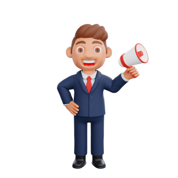 3d Businessman doing megaphone marketing png