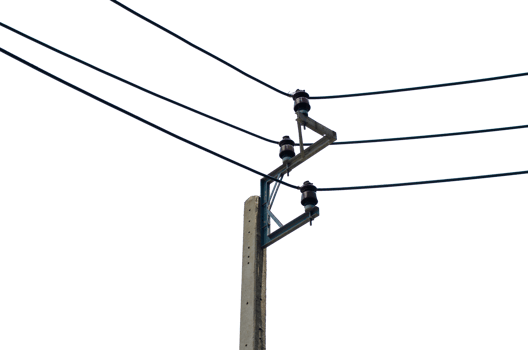 Electric light pole on transparent background png