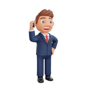 3d Businessman talking on cellphone png