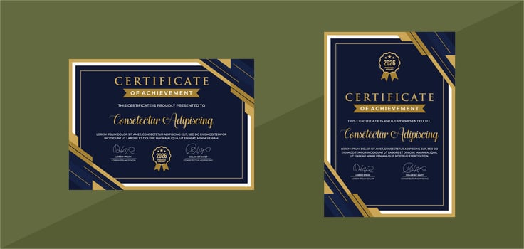 certificate of achievement template. for award, business, and education needs vector