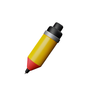 3d illustration of highlighter school education icon png
