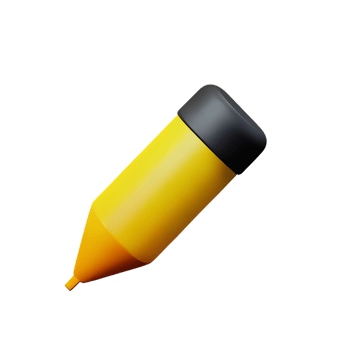 3d illustration of highlighter school education icon png