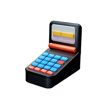 3d render illustration pos terminal for bills payment png