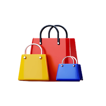 ecommerce icon luxury shopping bags 3d illustration png