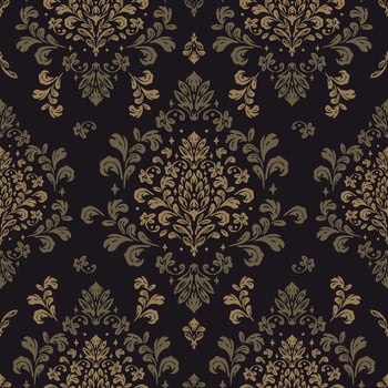 damask pattern with flowers and vintage tapestry motifs, perfect for fabrics and decoration vector