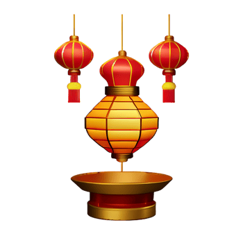 chinese new year lantern 3d icon png