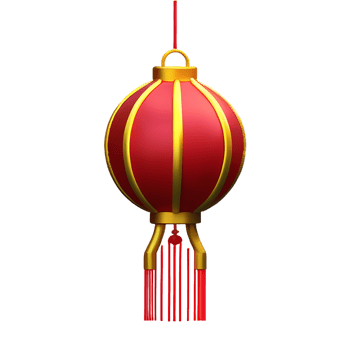 chinese new year lantern 3d icon png