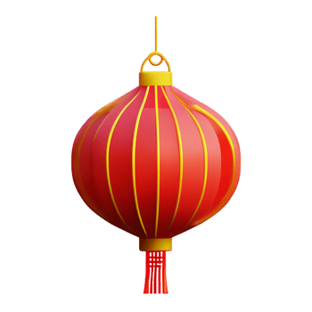 chinese new year lantern 3d icon png