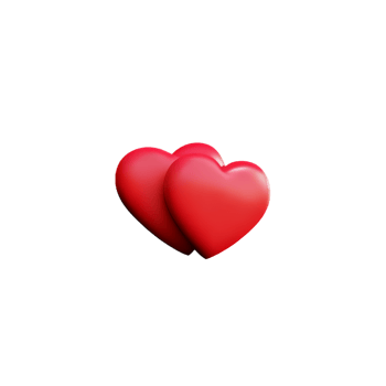 valentines day 3d stereo love red hearts png