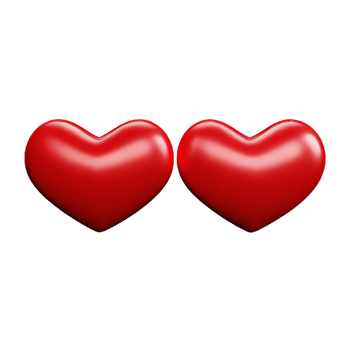 valentines day 3d stereo love red hearts png