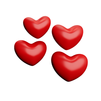 valentines day 3d stereo love red hearts png