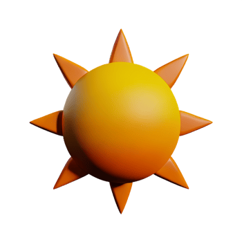 Sun 3d illustration icon png