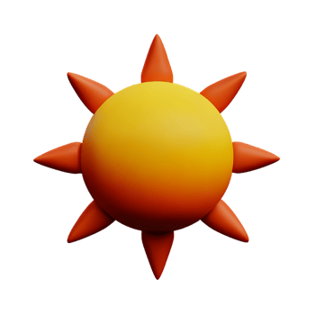 Sun 3d illustration icon png