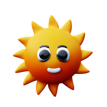 Sun 3d illustration icon png