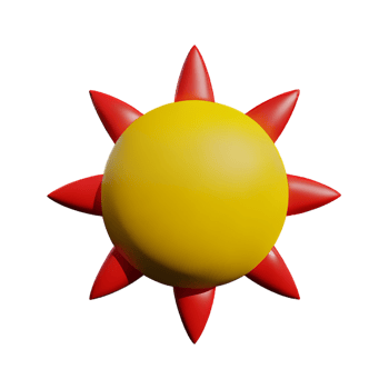 Sun 3d illustration icon png