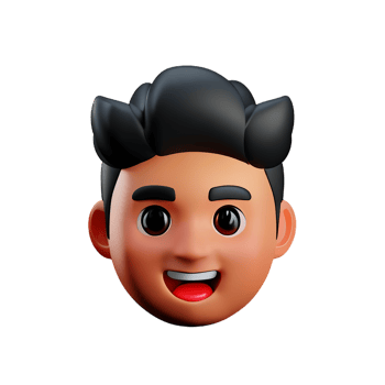 happy student boy character face 3d illustration icon png