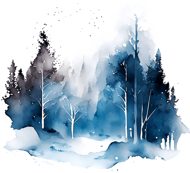 Blue Watercolor Winter Splash Background AI Generative png