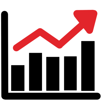 Red Graph Icon in trendy flat style isolated. Chart bar symbol. png