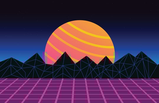 Retro 80s futuristic Background vector