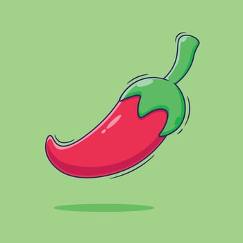 Cute cartoon vector of red hot chili pepper illustration