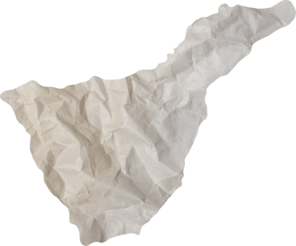 tenerife island map paper texture cut out on transparent background. png