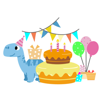 Happy Birthday Dinosaur party cake. happy dino clipart png